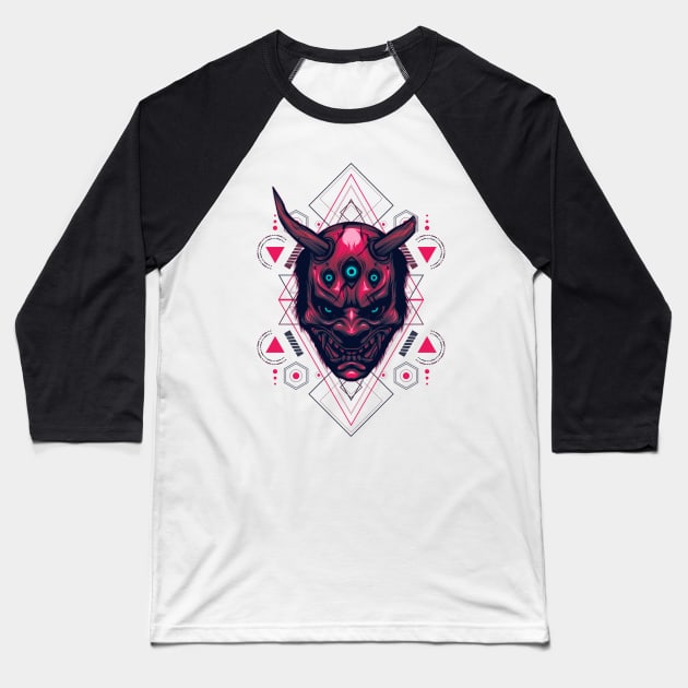 Devil face sacred geometry Baseball T-Shirt by secondsyndicate